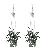 Tyqour 2 Stück Makramee Blumenampel Hängend Innen, Blumen Hängepflanzen Topf...