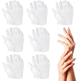 7 Paar Weiß Baumwollhandschuhe,Feuchtigkeitsspendende Handschuhe,Flexibel Care...
