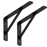 SOTECH 2er Set Regalkonsolen (250 x 150 x 30 mm, schwarz, pulverbeschichtet),...