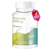 Graviola 500mg - 180 vegane Kapseln ! 6-MONATS-VORRAT ! - aus Graviola-Frucht...