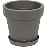 botle Blumentopf Übertopf inkl. Untersetzer Blumenkübel 30 cm x 27,1 cm Grauer...