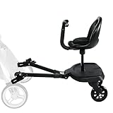 Trittbrett für Kinderwagen Universal, Vihir Buggy Board mit Sitz, Kiddy Board...