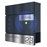 Graviers Design Briefkasten mit integrierter Funkklingel in Anthrazit RAL 7016 -...