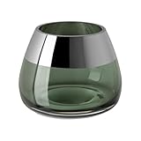 Fink grüner Teelichthalter Ø 11 cm kleiner gläserner Kerzenhalter mit...