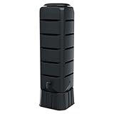 Regentonne eckig anthrazit mit Wasserhahn und Sicherungsgurt - 120 L -...