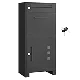 SONGMICS Paketbox, Paketbriefkasten, Briefkasten mit Paketfach, Paketkasten XXL,...