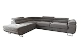 Ecksofa Luna mit Schlaffunktion und Bettkasten – 275x202 cm – verstellbare...