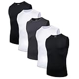 AMZSPORT 5er Pack Herren Tank Top Atmungsaktiv Kompressionsshirt Funktionsshirt...