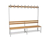 furni24 Umkleidesitzbank mit Stahlrahmen, Garderobenbank Sportraum Bank für...