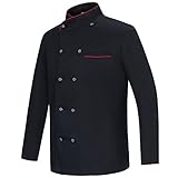 MISEMIYA - UNIFORM KOCHJACKEN Herr Langer ÄRMEL - Ref.842B - Medium, Schwarz