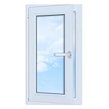 LORAC | Kunststofffenster weiß 500x900mm, 50x90cm, PCV, DIN Links, kippbar &...