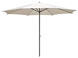 Pure Home & Garden XXL Kurbelschirm Sunny rund 400 cm natur, mit UV-Schutz 40...