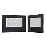 vidaXL Partyzelt-Seitenwände mit Fenster, 2er-Set, Anthrazit, 300x195 cm, UV-...