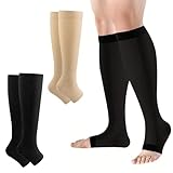 2 Paar Kompressionsstrümpfe Damen & Herren 20-30 mmHg, Compression Socks Lange...