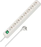 Brennenstuhl Eco-Line, Steckdosenleiste 8-Fach (Mehrfachsteckdose mit erhöhtem...