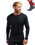 100% Merino Unterwäsche Herren - Merino Langarmshirt Herren Atmungsaktiv Und...