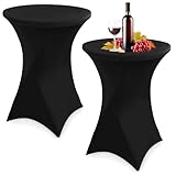 Zhufas 2er-Set Stretch Stehtisch Husse für Bistrotisch Ø 80-85 cm Elegante,...