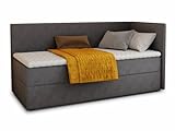 Boxspringbett Flame mit Bettkasten - Einzelbett mit Bonell-Matratze und Topper,...