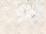 Livingwalls Fototapete Blumen in Beige, Creme, Grau - hochwertige Vliestapete...