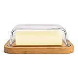 Greenable ® Butterdose - Nachhaltiger Behälter aus Bambus mit Deckel aus Glas...