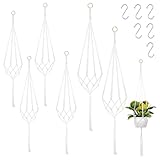 6 Stück Makramee Blumenampel, Blumenampel Hängend Innen, Blumenampel Außen...