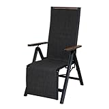Grand patio Gartenstuhl Klappbar, Aluminium Liegestuhl Hochlehner mit 6-Fach...