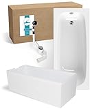 Calmwaters® Premium Badewanne Komplettset 170x75 cm Original, Made in EU, 3in1...