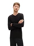TOM TAILOR Herren 1012820 Basic Strickpullover Mit V-Ausschnitt, 29999 - Black,...