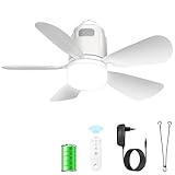 Gliztech Deckenventilator Outdoor 50CM, 20000mAh Camping Ventilator licht mit...