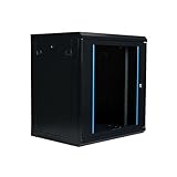 Netzwerkschrank 19 Zoll 12HE I 450 mm Tiefe I Serverschrank Schwarz I...