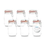 Flaschenbauer - 6-teiliges Set Drahtbügel-Vorratsgläser 1140ml, geeignet als...