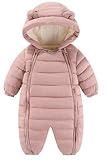 Maeau Baby Mädchen Jungen Schneeanzug mit Kapuze Strampler Fleece Overall...