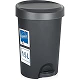 Stimo Tretmülleimer 15L aus Kunststoff Mülleimer mit Pedal Abfalleimer mit...