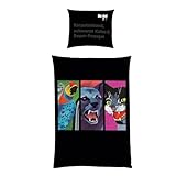 TexIdea Wende Bettwäsche-Set Die DREI Fragezeichen 135 x 200 cm 80 x 80 cm,...