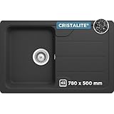SCHOCK Küchenspüle Formhaus D-100S Onyx 78x50 cm - CRISTALITE® Schwarz mit...