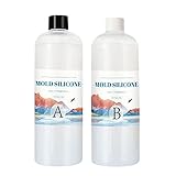 Flüssiges 1:1 Abformsilikon, Silikonkautschuk Transluzent Transparent, Silikon Kautschuk Silikonformen, Dubliersilikon, Schnell Aushärtend für Harzformen, Formenbau, Schmuckherstellung, Basteln