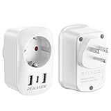 RealMade Reiseadapter USA Adapter, Amerika Deutschland Stecker mit 2USB 1USB C,...