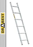 DRABEST PRO Serie Anlegeleiter Aluminium-Stufenleiter - 6 Stufen - mit...