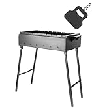 Mangal Klappbar Holzkohlegrill für 9 Spieße 2 mm Stahl 60x33 cm Schaschlik...
