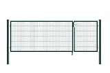 HOME DELUXE - Doppelflügel Gartentor ADITUS - Grün, 120 x 350 cm - inkl....