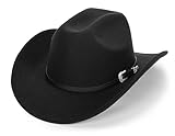 HilyBony Western-Cowboyhut für Damen und Herren, klassischer Fedora-Hut mit...