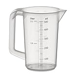 APS Messbecher 0,5 Liter, Ø 9,5 x H: 14 cm, Kunststoffbecher mit geprägter...