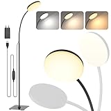 Mojimdo Stehlampe, [3 Farben & 10 Helligkeiten] Schlanke LED Leselampe Stehend,...