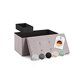 Blumtal Sitzbank mit Stauraum + extra Box - Truhenbank mit Stauraum 76x38x38 cm...