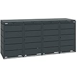MBOX24 Classic Mülltonnenbox für 4 Mülltonnen (240L) aus verzinktem Stahl,...