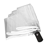 Automatischer Regenschirm Transparent, Ø98 cm Sturmfest Regenschirm...