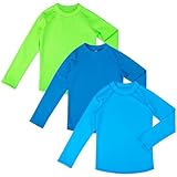 BIG ELEPHANT 3 Stück Kinder Rash Guard Schwimmshirt UPF 50+ Langarm...