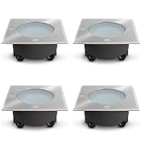 SSC-LUXon 4x VIROK Bodeneinbauleuchte flach IP67 eckig GX53 Fassung - Bodenlampe...