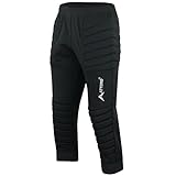 ATTONO Kinder Torwarthose 3/4 Torwart Fußball Hose mittellang gepolstert am...