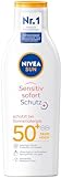 NIVEA SUN Sensitiv Sofortschutz Sonnenlotion LSF 50+ (200 ml), Sonnencreme mit...